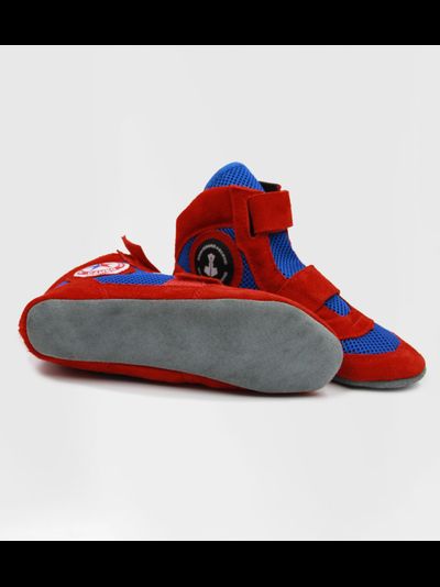 Борцовки для самбо ВФС BRAVEGARD Ascend на липучке красно-синие