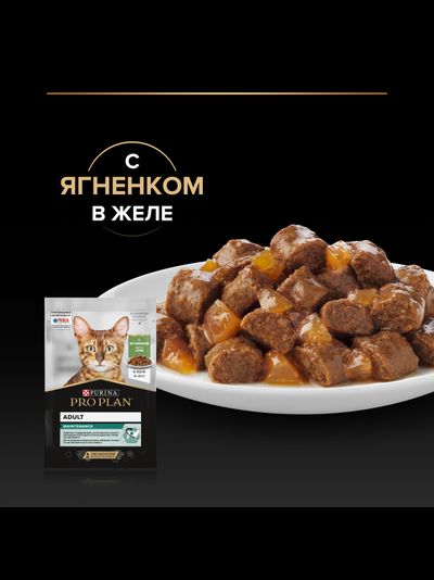 Pro Plan (ПроПлан) Adult влажный корм для взрослых кошек, Ягненок в желе, 85 г