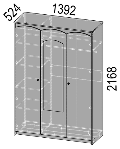 Шкаф Ева 3-х дверный