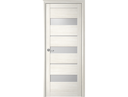 Межкомнатная дверь Прага кипарис белый, матовое стекло