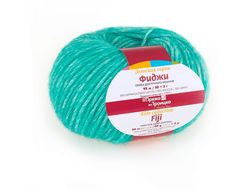 Пряжа для вязания  Фиджи Троицкой фабрики 20% мериносовая шерсть, 60% хлопок, 20% акрил моточки по 50 грамм длина нити 95 метров цвет зеленый  8358