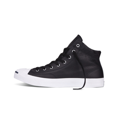 Купить кожаные Кеды Converse Джек Перселл leather черные высокие 155718C