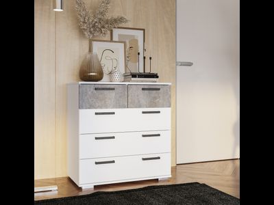 Комод Стандарт-5 NEW Белый/цемент светлый, Ш800хГ460хВ829