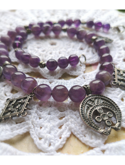 Бусы "Лунница" из натурального аметиста