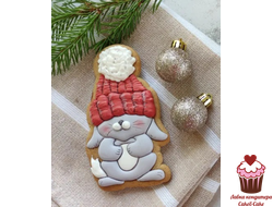 Трафарет+форма "Зайчик с большой шапочкой на голове​"