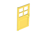 Door 1 x 4 x 6 with 4 Panes and Stud Handle, Bright Light Yellow (60623 / 6315914 / 6186576)