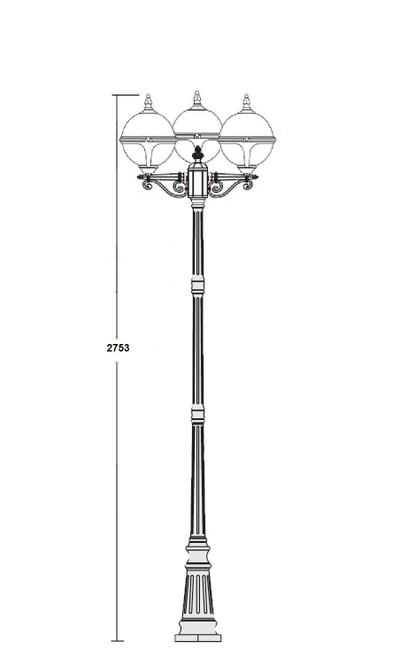 Садово-Парковый светильник шар VENA smoke 3