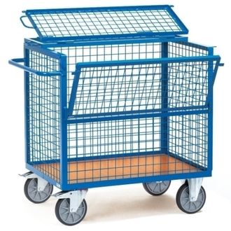 Тележка ОЛДАК для белья с открывающейся передней и верхней стенкой, 350л, ТБ 17.4