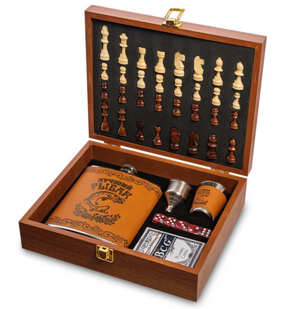 Подарочный набор с шахматами «Лучший рыбак»