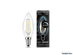 Gauss LED Filament Candle B40 Dimmable 5w 840 E14