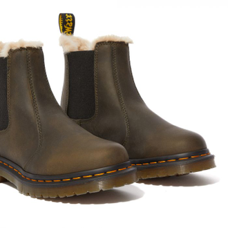 Ботинки Dr. Martens 2976 Leonore Fur зеленые мужские