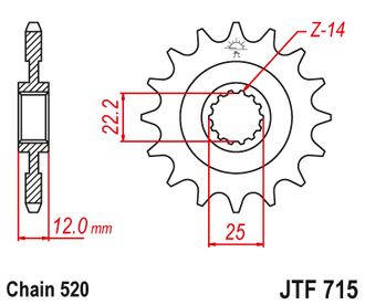 Звезда ведущая JT JTF715.13 (JTF715-13) (F715-13)