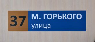 Табличка с названием улицы и номером дома прямоугольная четырехцветная 600х 160 мм