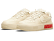 Бежевые найки с красной вставкой Кроссовки Nike Air Force 1 женские Fontanka Pearl White University