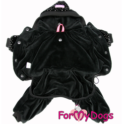 FOR MY DOGS костюм для собак утепленный велюровый черный