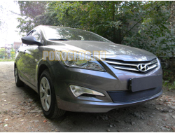 Защита радиатора Hyundai Solaris 2014-2017 black PREMIUM