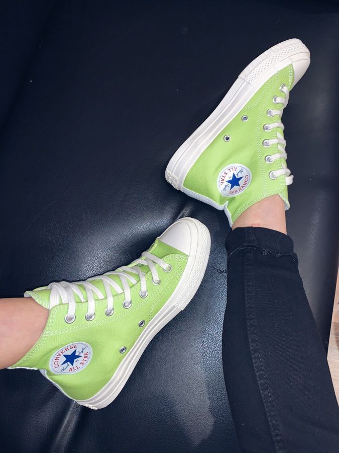 Купить Кеды Converse Comme des Garcons салатовые высокие в Москве дешево