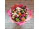 Фруктовый букет с мишкой (розовое оформление)