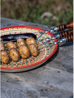 Шампур Стандарт для грибов и овощей с деревянной ручкой 45см