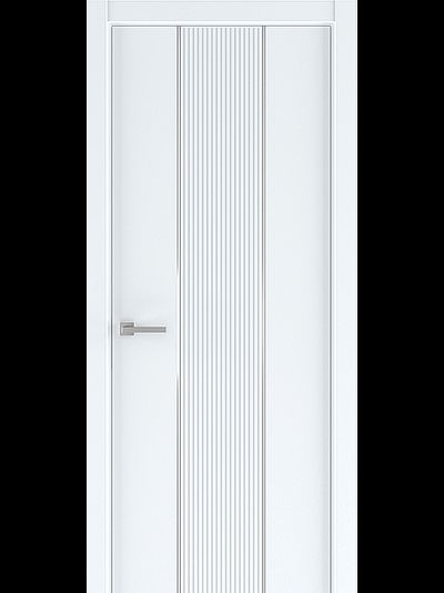 Межкомнатная дверь Экза 4 с молдингом серебро