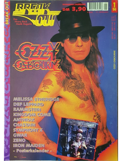BREAK OUT Magazine January 1996 Ozzy Osbourne, Иностранные музыкальные журналы, Intpressshop