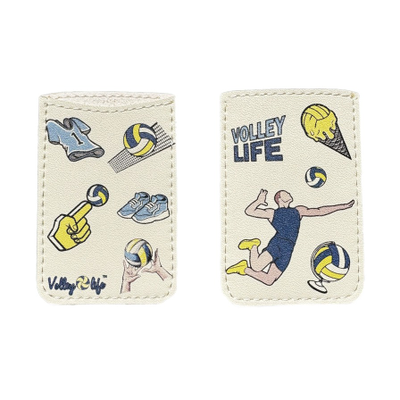 Чехол для пластиковой карты белый со стикерами