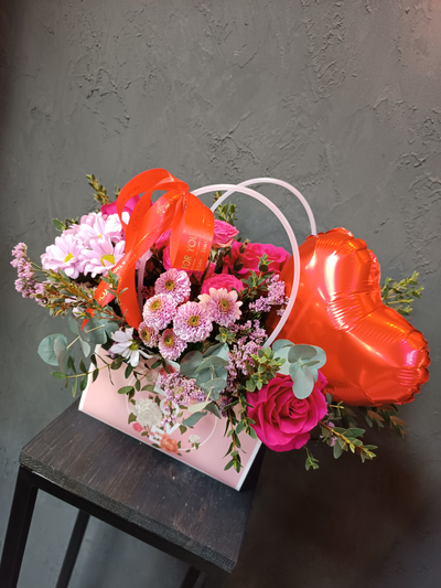 Сумочка "Цветы+сердце"