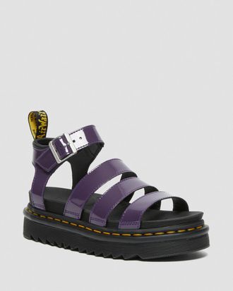 Dr. Martens BLAIRE PATENT LEATHER STRAP SANDALS фиолетовая