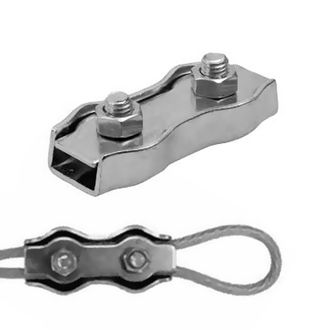Соединитель троса двойной Flat clip, для троса 6 мм