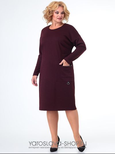 Платье бордовое трикотажное