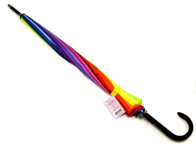 Зонт-трость Радуга 16 спиц, ручка-крючок (большой купол 120см)