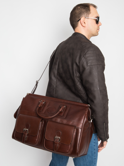 Кожаный саквояж Fabriano premium brown (арт. 4008-53)