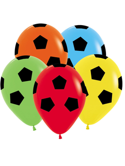 Воздушные шары с гелием "Футбольные мячи ассорти" 30см