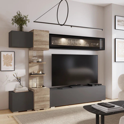 Гостиная Рейн (2200*1600*400мм) Графит/Дуб каньон