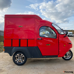 Трицикл грузовой GreenCamel Тендер E1200 (72V 2500W 84Ah) кабина, BOX, понижающая Белый