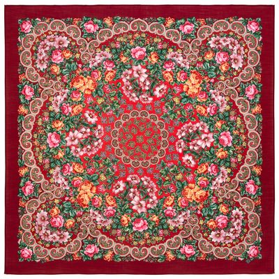 Павловопосадский платок Солнечный круг 2037-6