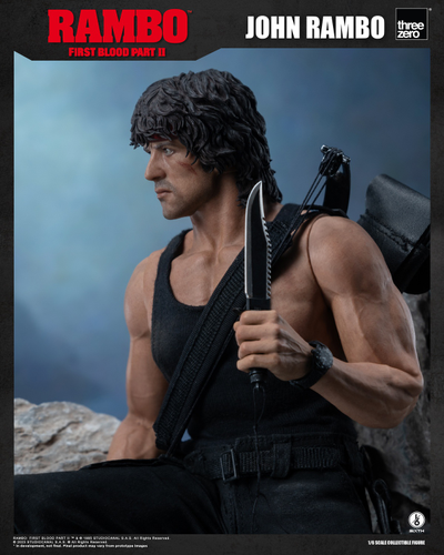 Джон Рэмбо в черном (Сильвестр Сталлоне)  - Коллекционная ФИГУРКА 1/6 scale John Rambo 2.0 (3Z03280W0) - Threezero