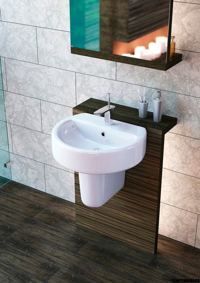 Умывальник тюльпан c полупьедесталом Sanita Luxe Best-55 с отверстием