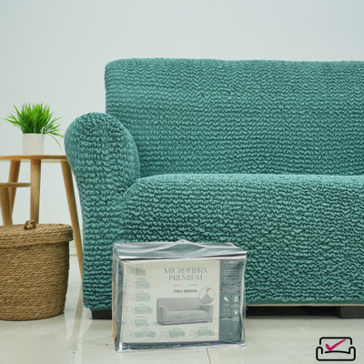 Чехол на классический угловой диван Микрофибра  Малахит. Защита мягкой мебели от животных.