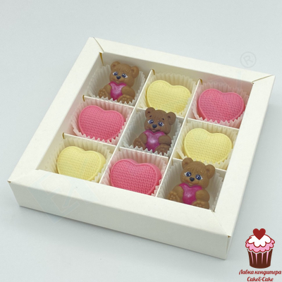 Форма пластик Мишка с сердцем МИНИ