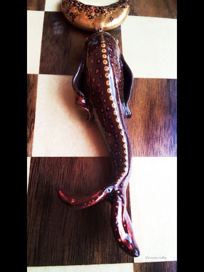 Подвеска с авантюринами и месяцем "Рыбка Лунного Пути"