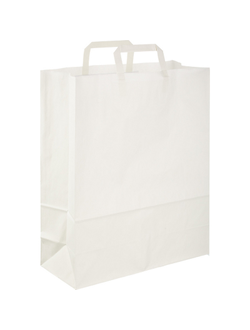 Пакет бумажный крафт, белый с плоской ручкой, 350x150x450мм, ECOCarrBagPLWHITE, 200 шт