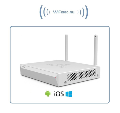 ezWireLess Kit CS-BW2424-B1E10 комплект системы WiFi видеонаблюдения состоит из 4 видеокамер Full HD + видеорегистратор + HDD 1 Tb