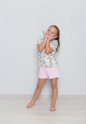 Арт. 14006 Пижама для девочек с шортиками &quot;Единороги&quot;