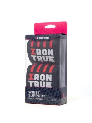 (IronTrue) Бинт кистевой - (50 cm) - (черный-красный)