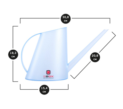 Лейка пластиковая садовая прозрачно - голубая