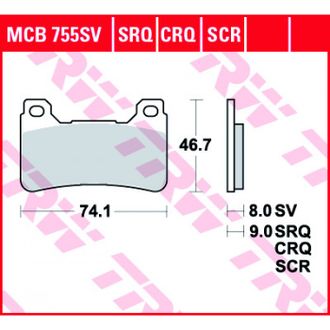 Тормозные колодки TRW MCB755SV для Honda (Sinter Street SV)