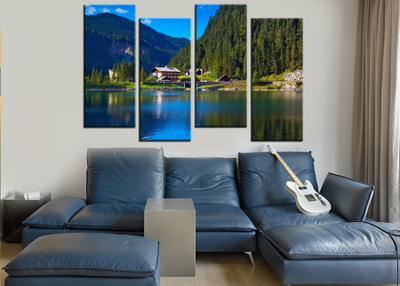 Модульная картина "Отдых у реки"