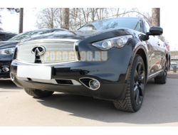 Защита радиатора Infiniti FX37 II 2012-2013/QX70 2013-... chrome верх PREMIUM