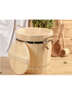 Запарник из липы, пластиковая вставка, 13л, с крышкой